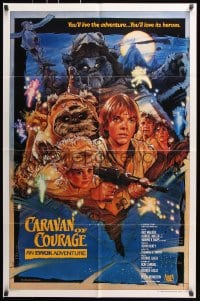 6j185 CARAVAN OF COURAGE style B int'l 1sh 1984 An Ewok Adventure, Star Wars, art by Drew Struzan!
