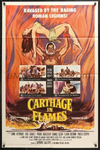 6j188 CARTHAGE IN FLAMES 1sh 1961 Cartagine in Fiamme, Anne Heywood, sexy pulp art!