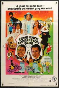 6j215 COME BACK CHARLESTON BLUE int'l 1sh 1972 Godfrey Cambridge, cool blaxploitation art!