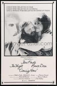 6j217 COMING HOME 1sh 1978 Jane Fonda, Jon Voight, Bruce Dern, Hal Ashby!