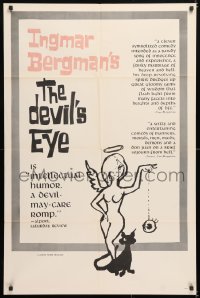 6j265 DEVIL'S EYE 1sh 1962 Ingmar Bergman directed, Jarl Kulle, Bibi Andersson & Stig Jarrel!