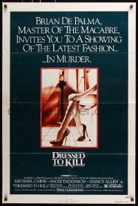 6j283 DRESSED TO KILL 1sh 1980 Brian De Palma shows you the latest fashion of murder, sexy legs!