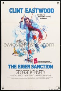 6j291 EIGER SANCTION int'l 1sh 1975 Clint Eastwood's lifeline was held by the assassin he hunted!