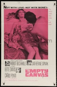 6j297 EMPTY CANVAS 1sh 1964 Horst Buchholz, Catherine Spaak, not with love, not with money!