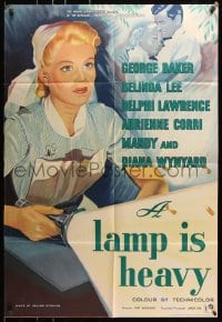 6j311 FEMININE TOUCH English 1sh 1956 A Lamp Is Heavy, art of pretty English nurse Belinda Lee!
