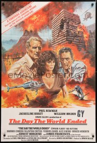 6j961 WHEN TIME RAN OUT English 1sh 1980 art of Newman, Holden & Bisset, The Day the World Ended!