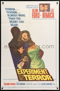 6j309 EXPERIMENT IN TERROR 1sh 1962 Glenn Ford, Lee Remick, more tension than the heart can bear!