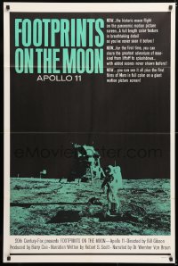 6j335 FOOTPRINTS ON THE MOON 1sh 1969 the real story of Apollo 11, cool image of moon landing!