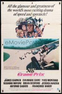 6j397 GRAND PRIX 1sh 1967 Formula One race car driver James Garner, artwork by Howard Terpning!