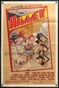 6j408 HAMMETT 1sh 1982 Wim Wenders directed, Frederic Forrest, really cool detective art by Garland