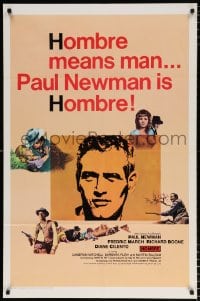 6j428 HOMBRE 1sh 1966 Paul Newman, Martin Ritt, Fredric March, it means man!