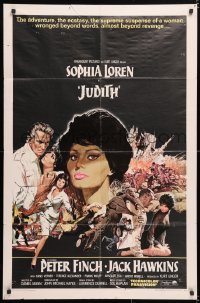 6j468 JUDITH 1sh 1966 Daniel Mann directed, artwork of sexy Sophia Loren & Peter Finch!