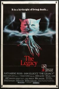 6j500 LEGACY style B 1sh 1979 wild spooky cat artwork, it is a birthright of living death!