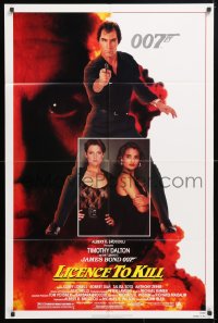 6j506 LICENCE TO KILL 1sh 1989 Timothy Dalton as James Bond, sexy Carey Lowell & Talisa Soto!