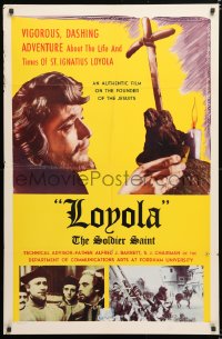 6j533 LOYOLA THE SOLDIER SAINT 1sh 1952 cool image of Ricardo Acero, drama, romance, adventure!