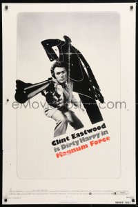6j554 MAGNUM FORCE 1sh 1973 best image of Clint Eastwood is Dirty Harry pointing his huge gun!