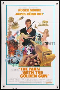6j565 MAN WITH THE GOLDEN GUN East Hemi 1sh 1974 Roger Moore as James Bond by Robert McGinnis!