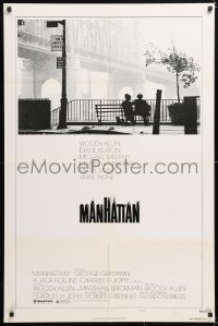 6j568 MANHATTAN style B 1sh 1979 Woody Allen & Diane Keaton in New York City by bridge!
