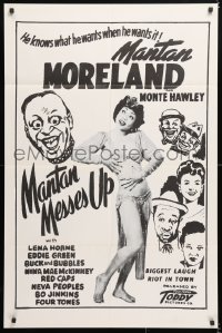 6j571 MANTAN MESSES UP 1sh R1950s Moreland, Monte Hawley, Lena Horne, Toddy Pictures!
