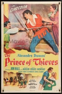 6j696 PRINCE OF THIEVES 1sh 1947 Jon Hall as Robin Hood romances Patricia Morison as Maid Marian!