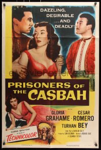 6j698 PRISONERS OF THE CASBAH 1sh 1953 dazzling, desirable & deadly sexy Gloria Grahame!