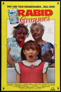 6j710 RABID GRANNIES 1sh 1989 wild & wacky cannibal grandmas Troma horror!