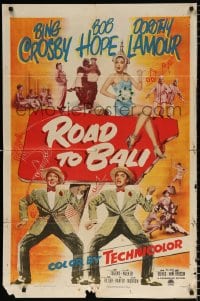6j745 ROAD TO BALI 1sh 1952 Bing Crosby, Bob Hope & sexy Dorothy Lamour in Indonesia!