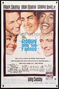 6j746 ROBIN & THE 7 HOODS 1sh 1964 Frank Sinatra, Dean Martin, Sammy Davis, Bing Crosby, Rat Pack!