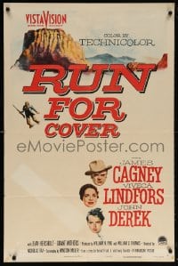 6j758 RUN FOR COVER 1sh 1955 James Cagney, Viveca Lindfors, John Derek, directed by Nicholas Ray!