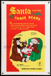 6j762 SANTA & THE THREE BEARS 1sh 1970 Christmas cartoon, cute Holiday artwork!