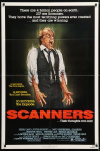 6j767 SCANNERS 1sh 1981 David Cronenberg, in 20 seconds your head explodes!