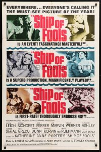 6j790 SHIP OF FOOLS style B 1sh 1965 Stanley Kramer's movie based on Katharine Anne Porter's book!