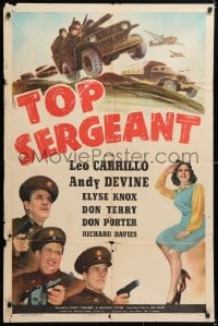 6j905 TOP SERGEANT 1sh 1942 Army solders Leo Carrillo & Andy Devine, plus sexy Elyse Knox!