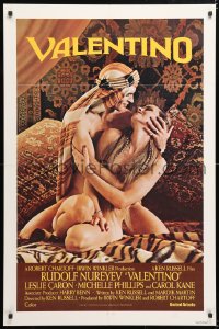 6j928 VALENTINO int'l 1sh 1977 great image of Rudolph Nureyev & naked Michelle Phillipes!