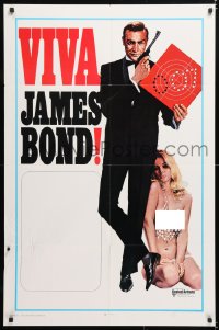 6j940 VIVA JAMES BOND int'l 1sh 1970 artwork of Sean Connery & sexy babe in see-through outfit!