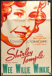 6j953 WEE WILLIE WINKIE 1sh 1938 Shirley Temple, Michael Whalen, June Lang, Leader Press printing!