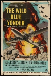 6j971 WILD BLUE YONDER 1sh 1951 Story of the B-29 Superfortress, cool World War II airplane art!