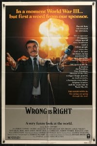 6j988 WRONG IS RIGHT 1sh 1982 TV reporter Sean Connery, Alexander art, 1st a word from our sponsor!