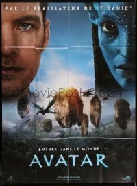6k541 AVATAR cast style teaser French 1p 2009 James Cameron, Zoe Saldana, Sam Worthington!