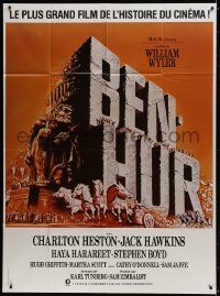 6k553 BEN-HUR French 1p R1980s Charlton Heston, William Wyler classic religious epic!