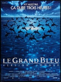 6k557 BIG BLUE director's cut French 1p 1988 Luc Besson's Le Grand Bleu, cool dolphin image!