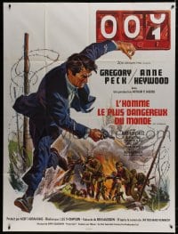 6k586 CHAIRMAN French 1p 1969 U.S.-British-Russian Intelligence can't keep Gregory Peck alive!