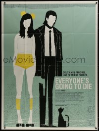 6k639 EVERYONE'S GOING TO DIE French 1p 2014 cool full-length art of faceless couple & black cat!