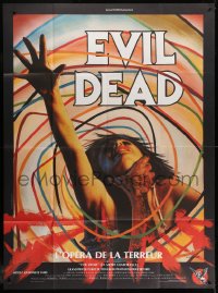 6k640 EVIL DEAD French 1p R1980s Sam Raimi cult classic, best horror art of girl grabbed by zombie!