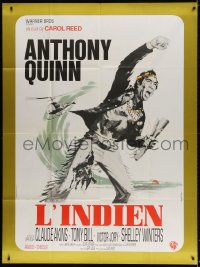 6k653 FLAP French 1p 1970 different Marty art of Native American Anthony Quinn & helicopter!