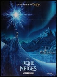 6k666 FROZEN advance French 1p 2013 great image of Elsa performing magic at night, Disney!