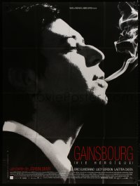 6k669 GAINSBOURG French 1p 2010 biography of the great French singer, cool smoking close up!