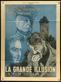 6k686 GRAND ILLUSION French 1p R1980s Jean Renoir classic La Grande Illusion, Erich von Stroheim