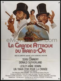 6k691 GREAT TRAIN ROBBERY French 1p 1979 art of Sean Connery, Sutherland & Down by Tom Jung!