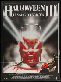 6k696 HALLOWEEN III French 1p 1983 Season of the Witch, sequel, cool horror image by Landi!